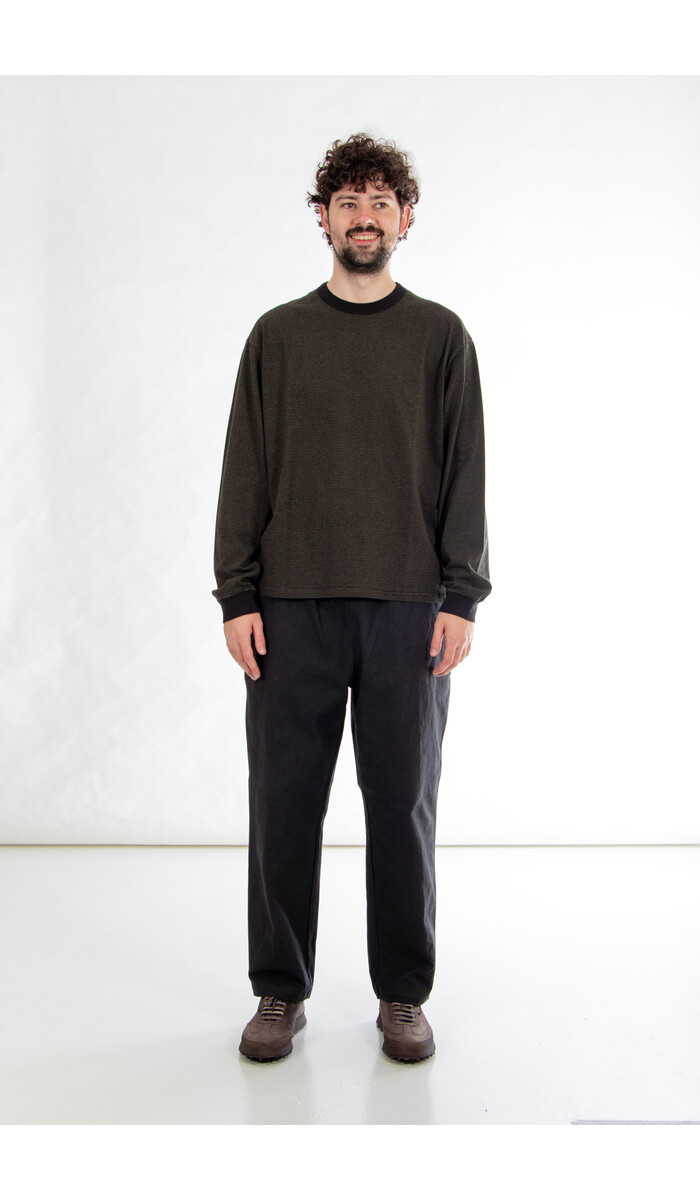 Rough Side Rough Side T-Shirt / Fine Stripe / Mos