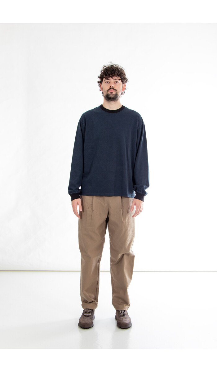 Rough Side Rough Side T-Shirt / Fine Stripe / Diepzee