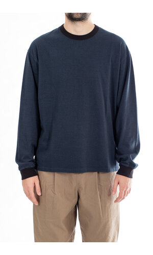 Rough Side Rough Side T-Shirt / Fine Stripe / Diepzee
