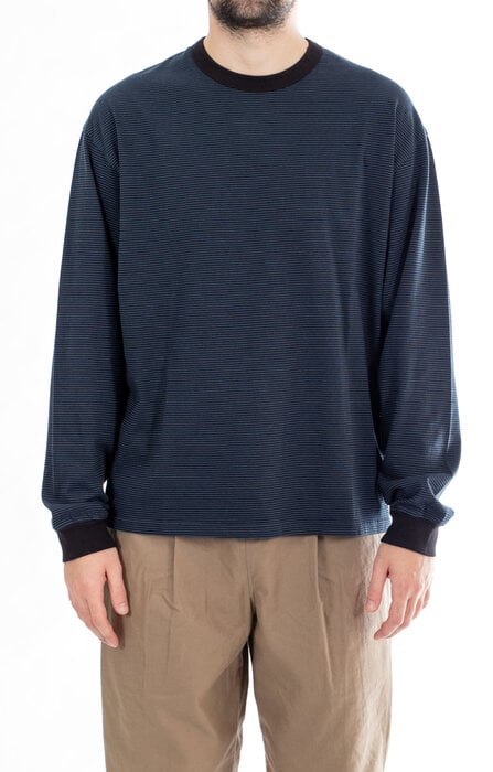 Rough Side Rough Side T-Shirt / Fine Stripe / Tiefsee Rough Side Rough Side T-Shirt / Fine Stripe / Tiefsee