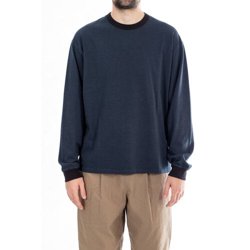Rough Side Rough Side T-Shirt / Fine Stripe / Diepzee