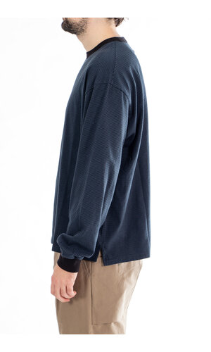 Rough Side Rough Side T-Shirt / Fine Stripe / Diepzee