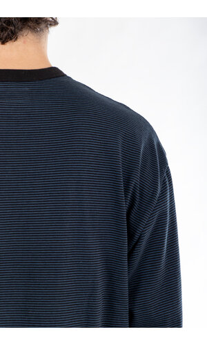 Rough Side Rough Side T-Shirt / Fine Stripe / Diepzee