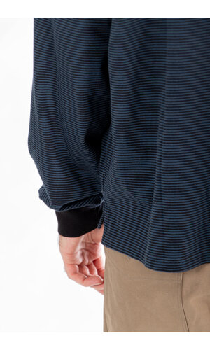 Rough Side Rough Side T-Shirt / Fine Stripe / Diepzee
