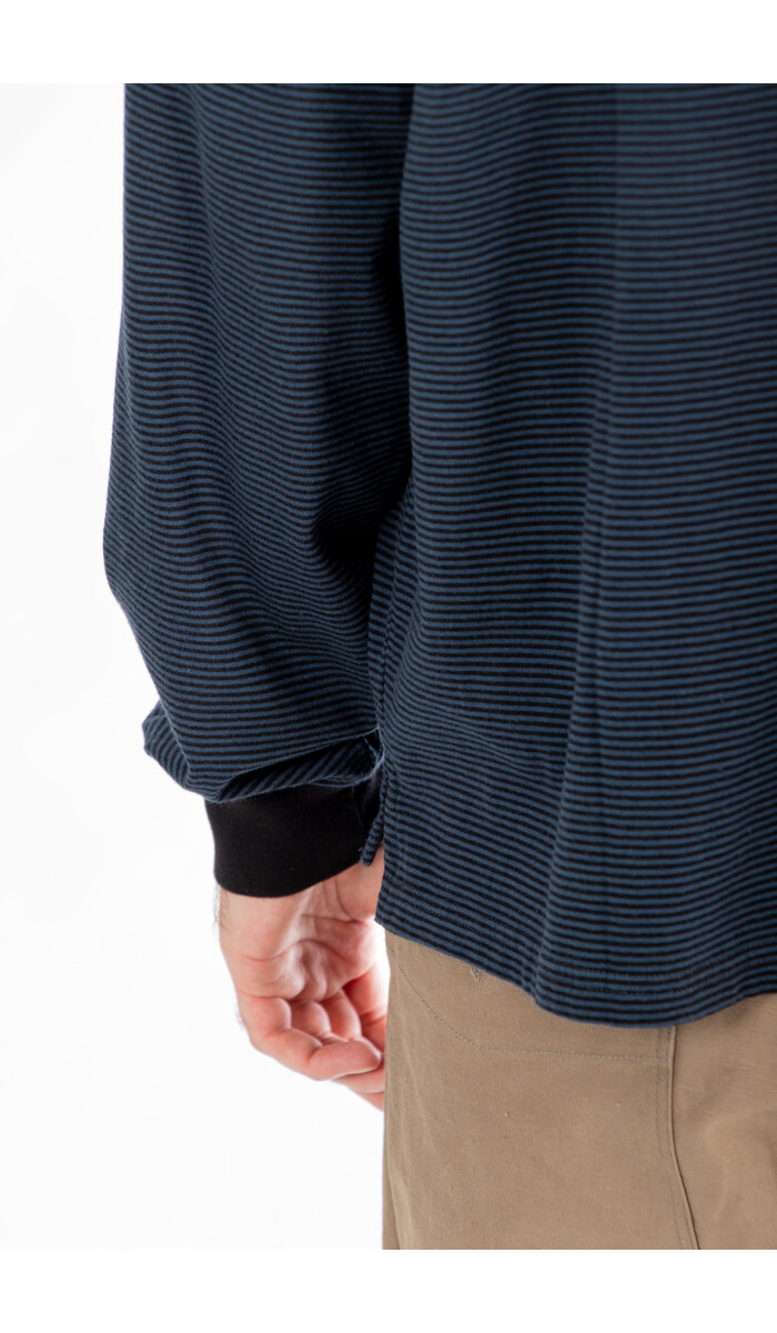 Rough Side Rough Side T-Shirt / Fine Stripe / Diepzee