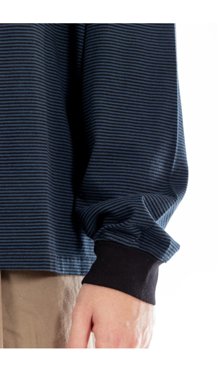 Rough Side Rough Side T-Shirt / Fine Stripe / Diepzee
