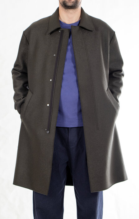Harris Wharf Harris Wharf Jacke / Fly Front / Oliv