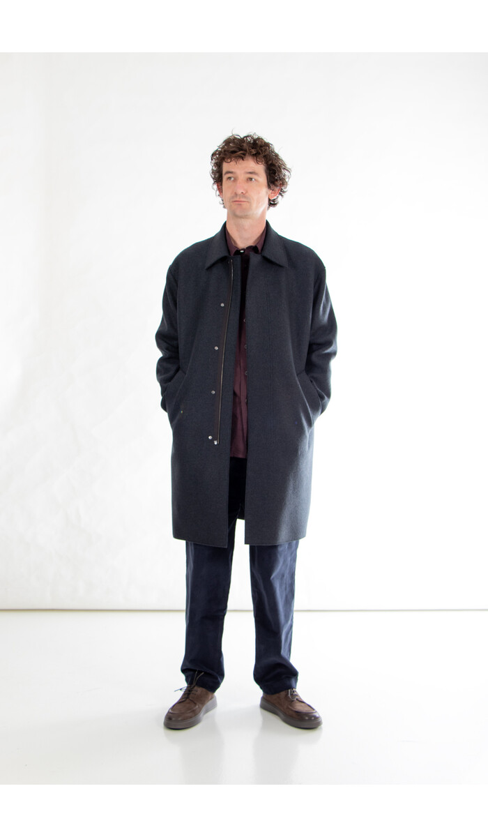 Harris Wharf Harris Wharf Jas / Fly Front / Navy Blauw
