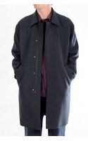 Harris Wharf Jas / Fly Front / Navy Blauw