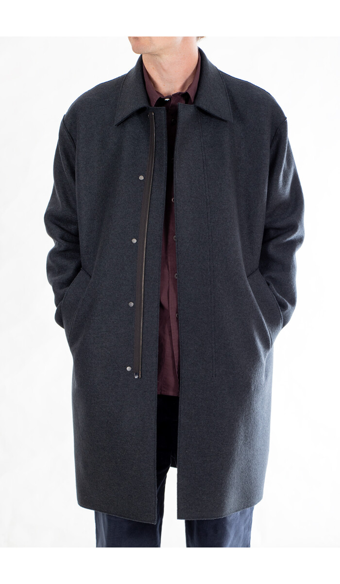 Harris Wharf Harris Wharf Jas / Fly Front / Navy Blauw