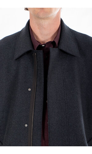 Harris Wharf Harris Wharf Jas / Fly Front / Navy Blauw Harris Wharf Harris Wharf Jas / Fly Front / Navy Blauw