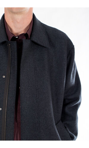 Harris Wharf Harris Wharf Jas / Fly Front / Navy Blauw Harris Wharf Harris Wharf Jas / Fly Front / Navy Blauw