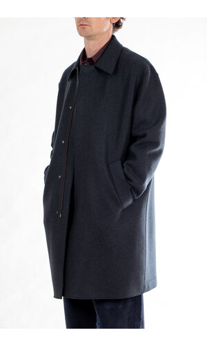 Harris Wharf Harris Wharf Jas / Fly Front / Navy Blauw Harris Wharf Harris Wharf Jas / Fly Front / Navy Blauw