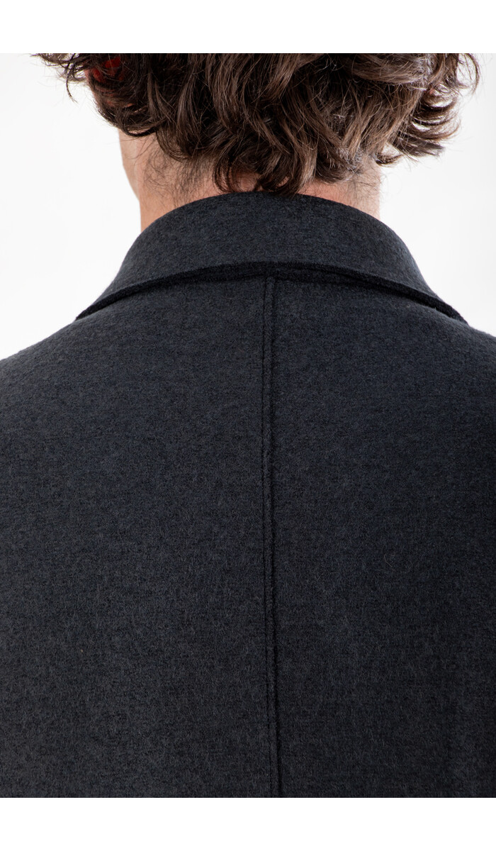 Harris Wharf Harris Wharf Jas / Fly Front / Navy Blauw Harris Wharf Harris Wharf Jas / Fly Front / Navy Blauw