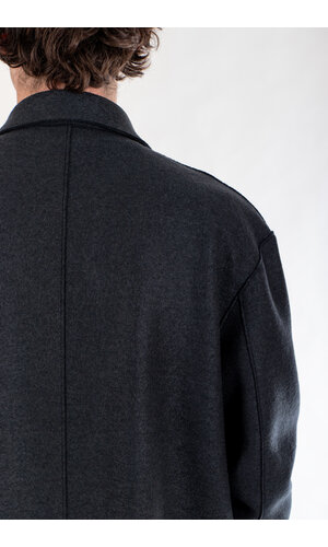 Harris Wharf Harris Wharf Jas / Fly Front / Navy Blauw Harris Wharf Harris Wharf Jas / Fly Front / Navy Blauw