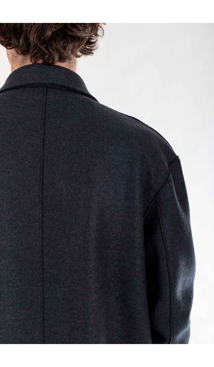 Harris Wharf Harris Wharf Jas / Fly Front / Navy Blauw Harris Wharf Harris Wharf Jas / Fly Front / Navy Blauw