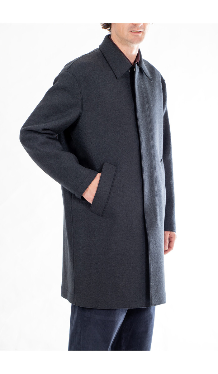Harris Wharf Harris Wharf Jas / Fly Front / Navy Blauw Harris Wharf Harris Wharf Jas / Fly Front / Navy Blauw