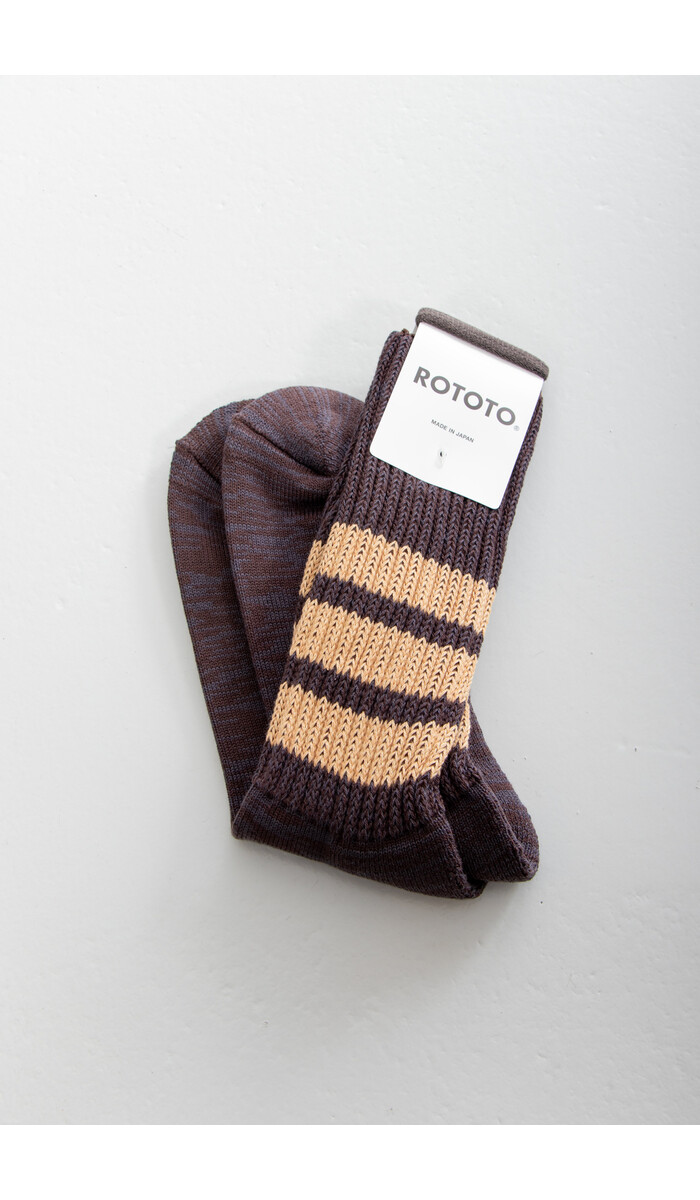 RoToTo RoToTo Sok / Coarse Ribbed Crew / Houtskool