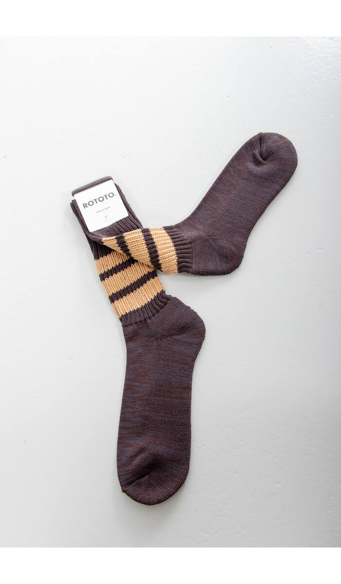 RoToTo RoToTo Sok / Coarse Ribbed Crew / Houtskool