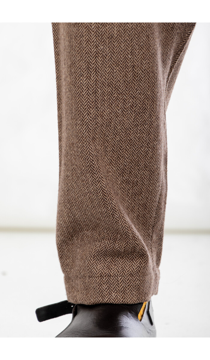 Universal Works Universal Works Trousers / Pleated Track Pant / Brown Herringbone