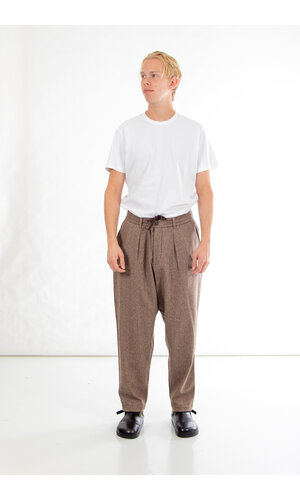 Universal Works Universal Works Trousers / Pleated Track Pant / Brown Herringbone