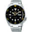 SEIKO SEIKO 5 SPORTS Heren Automaat, staal/staal, zwarte wijzerplaat/goudkleurige accenten, 10Atm