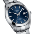 Tissot TISSOT Gentleman T1274071104100, staal/staal, automaat, blauwe wijzerplaat, saffierglas, 10 ATM