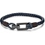 Tommy Hilfiger Tommy Hilfiger armband TJ2701013, leer blauw rond gevlochten, haakslot, 21 cm.