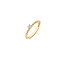 Blush BLUSH 14k geelgouden ring bolletjes scheen met 1 zirkonia in chaton zetting 4mm maat 54