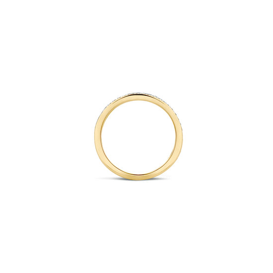 Blush BLUSH 14k geelgouden ring met één rij pavé gezette zirkonia's