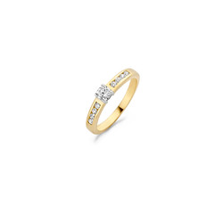 Blush 14k. Bicolor solitair ring 1125BZI