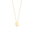 Blush BLUSH 14k Geelgouden collier, ankerschakel, met ronde graveerplaat als hanger 3080YGO (UITLOPEND)