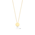 Blush BLUSH 14k Geelgouden collier, ankerschakel, met ronde graveerplaat als hanger 3080YGO (UITLOPEND)