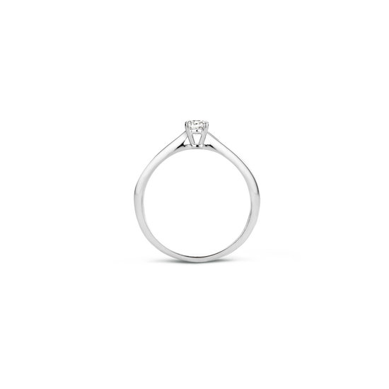 Blush BLUSH 14krt witgouden solitairring met zirconia 4.0 mm in 4-poots chaton 1187WZ (UITLOPEND)