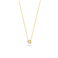 Blush BLUSH 14krt geelgouden collier met solitairhanger, gladde kast met zirconia