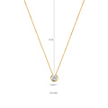 Blush BLUSH 14krt geelgouden collier met solitairhanger, gladde kast met zirconia