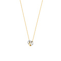 Blush BLUSH 14k. geelgouden fijn ankercollier met 3 losse ringetjes, bicolor, 3055BGO