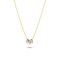 Blush BLUSH 14k. geelgouden fijn ankercollier met 3 losse ringetjes, bicolor, 3055BGO