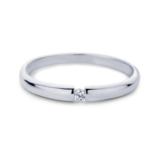 Miss Spring Miss Spring ring Bibi 14 krt witgoud MSR521WG-55 maat 55