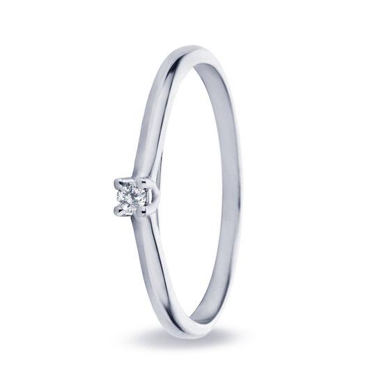 Miss Spring Miss Spring ring Noor witgoud 0.08crt P/W MSR530WG-56. maat 56
