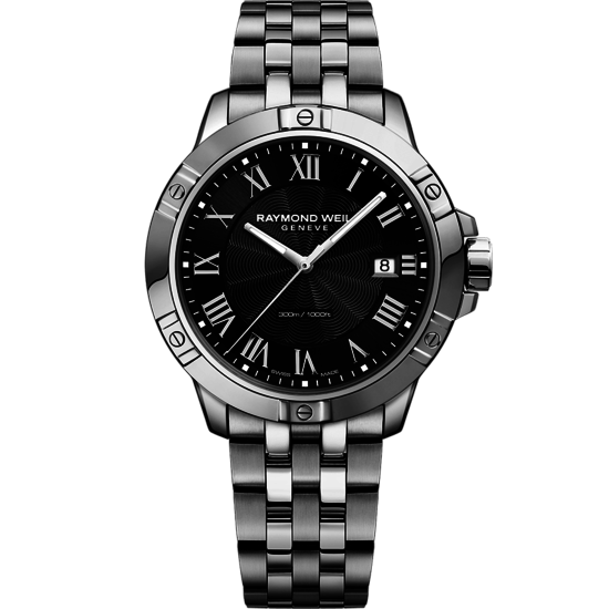 Raymond Weil Raymond Weil Tango 300 8160-STP-00208, heren, staal/staal, zwarte wijzerplaat, saffier glas, 30 ATM.