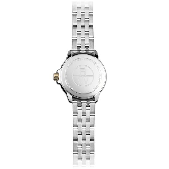 Raymond Weil Raymond Weil Tango 5960-STP-00995, dames, staal/bicolor, parelmoer wijzerplaat, diamanten index, saffier glas, 10 ATM.
