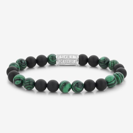 Rebel&Rose Rebel&Rose RR-88068-S-L Matt Malachite Twist 8mm M