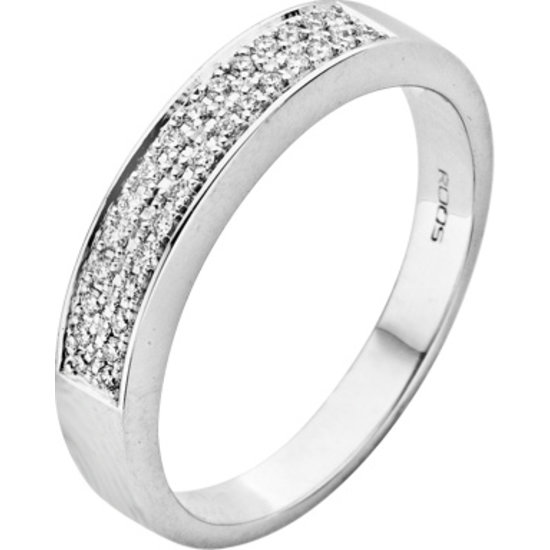bemanning Schots Allemaal ROOS1835 Ring witgoud 18k. pavé 2 banen met 0.15ct diamant G/VSI | Milikan  Juwelier