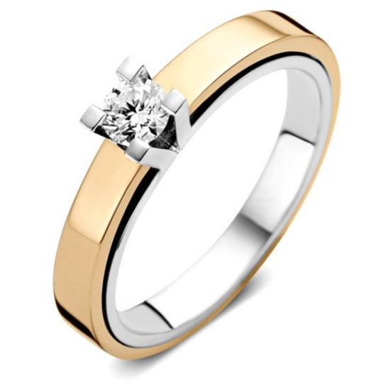 ROOS1835 ROOS1835 084R25W18 Ring Witgoud 18krt. Solitair met 0.25ct diamant G/VSI (foto is bicolor, maar het is een witgouden ring)