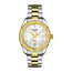 Tissot TISSOT PR100 Sport Chic, staal/goud bicolor, rond, saffier glas, parelmoer wijzerplaat, 10ATM