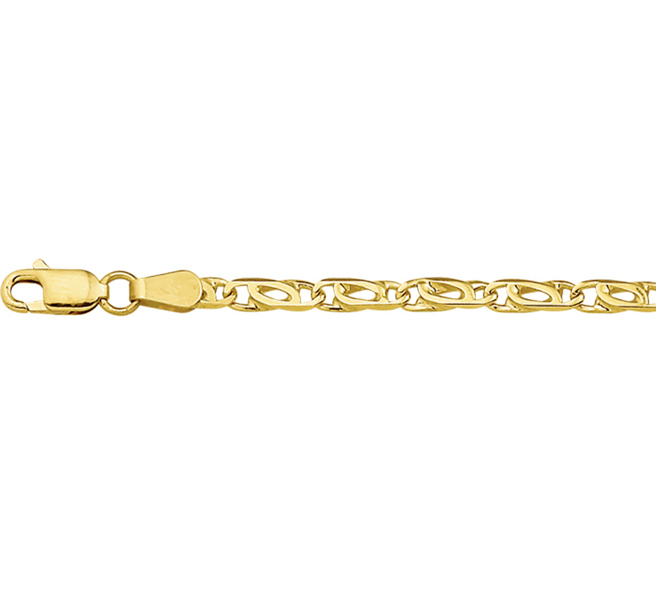 14 karaat gouden armband, valkoog, 19 cm. | Milikan