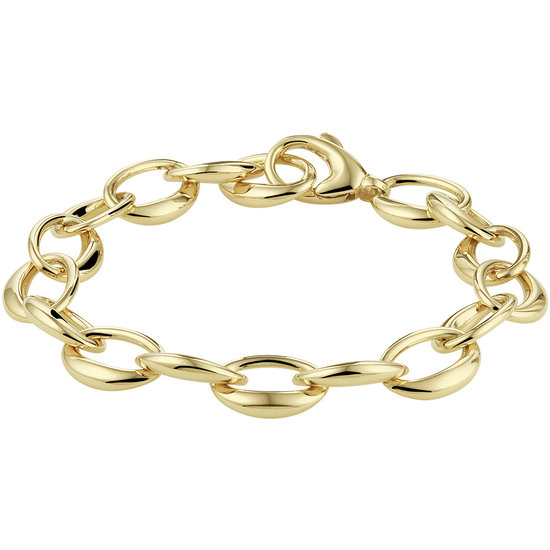 Collectie Milikan 14 karaat geelgouden armband 19 cm, ovale fantasieschakel 10 mm 1046565.