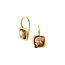 Collectie Milikan 14 karaat rosegouden oorhangers, vierkant met rookkwarts 1046803