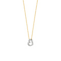 Blush BLUSH 14krt. geelgouden collier met hanger, open hartje, pavé zirconia's 3072BZI(UITLOPEND)